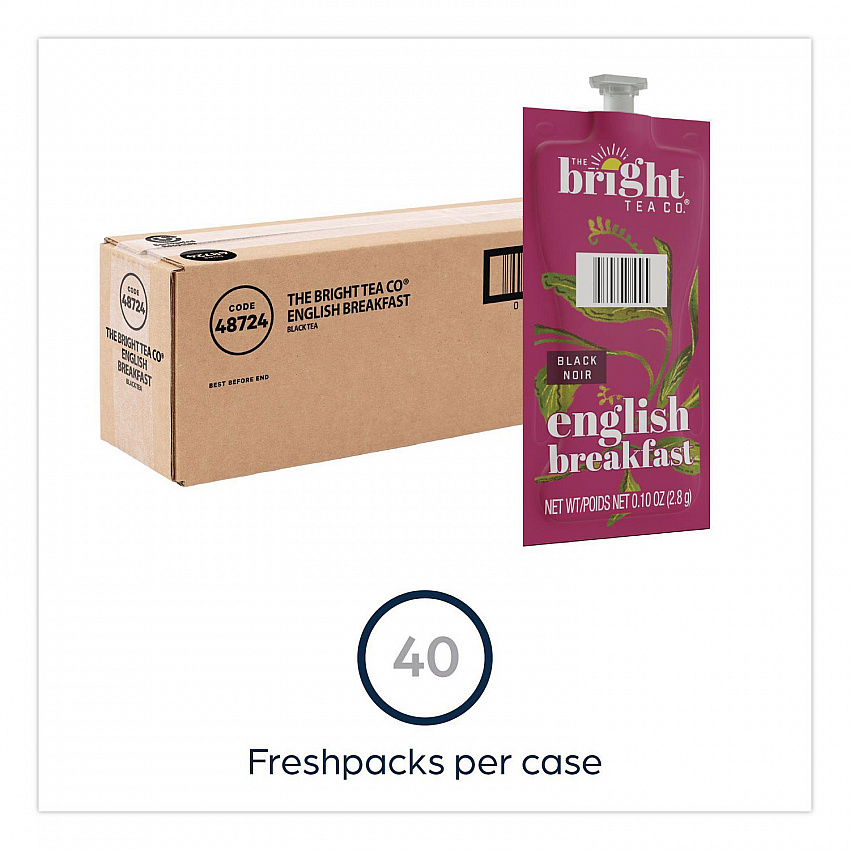 The Bright Tea Co. English Breakfast Black Tea Freshpack, 40/Carton (48724)