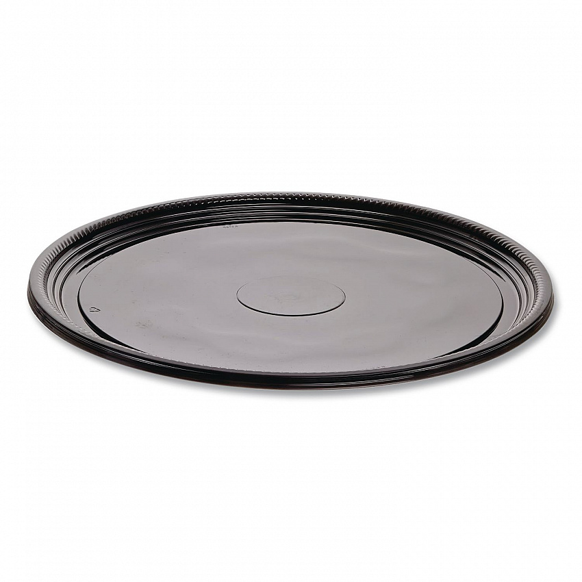 Caterline Casuals Thermoformed Platters, 16" Diameter, Black, Plastic, 25/Carton (A516PBL)