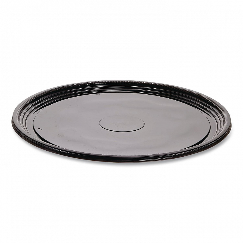 Caterline Casuals Thermoformed Platters, 18" Diameter, Black, Plastic, 25/Carton (A518PBL)