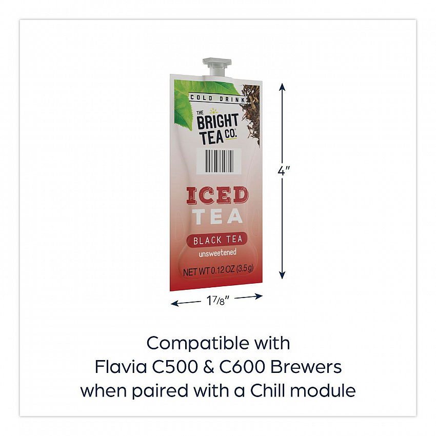 The Bright Tea Co. Unsweetened Iced Black Tea Freshpack, 100/Carton (48047)