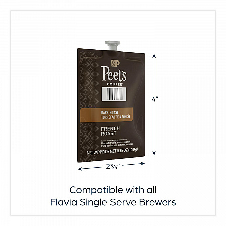 Peet's French Roast Coffee Freshpack, 76/Carton (48036)