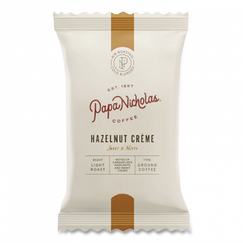 Premium Coffee, Hazelnut Creme, Ground Portion Packs, 18/Carton (25187)