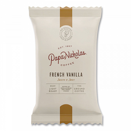 Premium Coffee, French Vanilla, Ground Portion Packs, 18/Carton (25188)