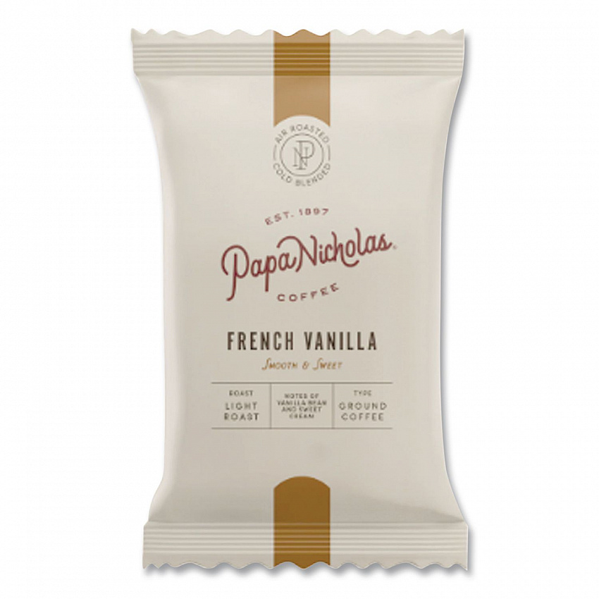 Premium Coffee, French Vanilla, Ground Portion Packs, 18/Carton (25188)