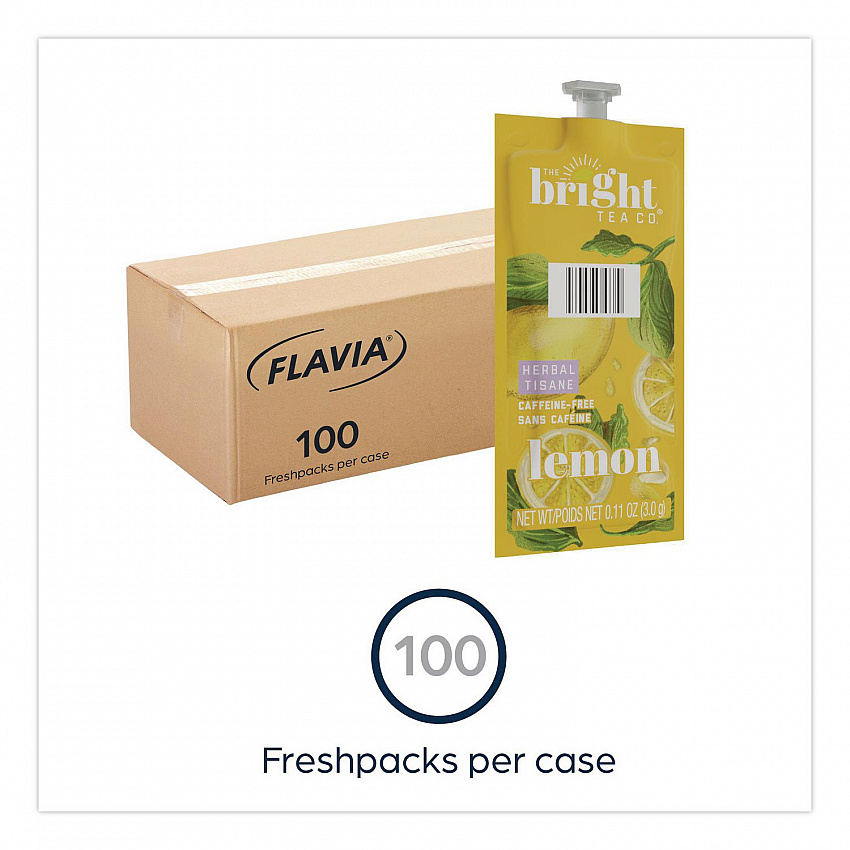 The Bright Tea Co. Lemon Herbal Tea Freshpack, 100/Carton (48022)