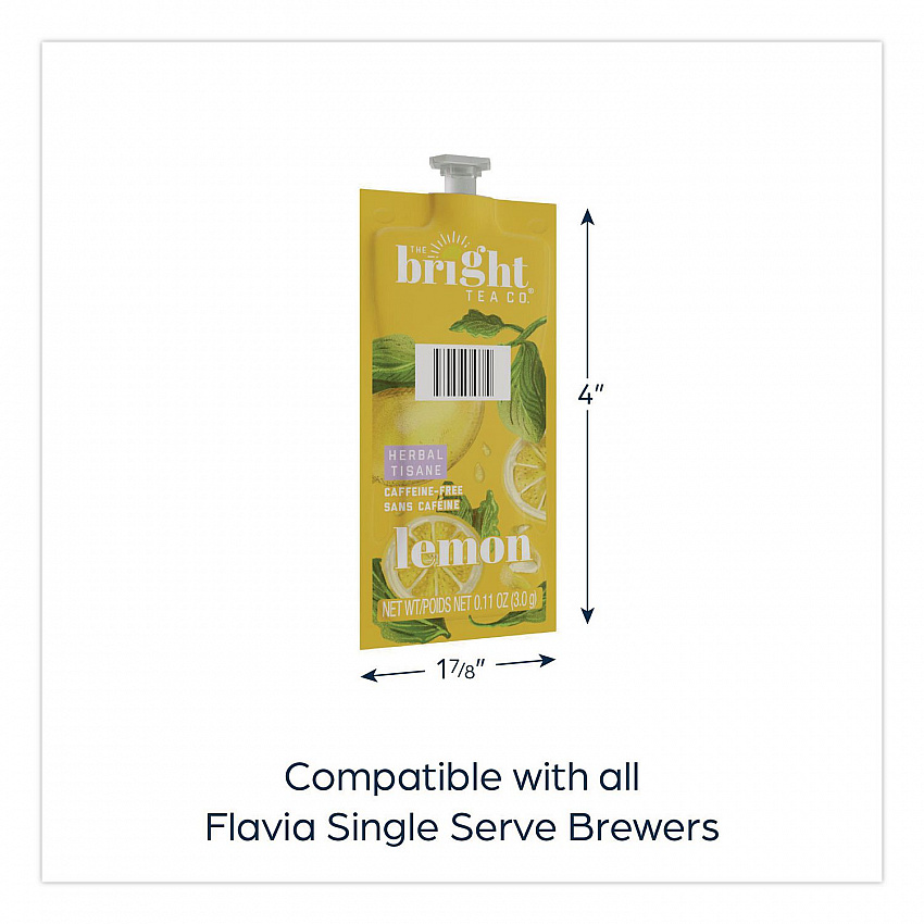 The Bright Tea Co. Lemon Herbal Tea Freshpack, 100/Carton (48022)