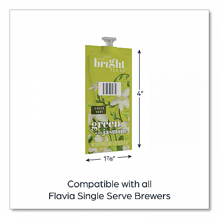 The Bright Tea Co. Green with Jasmine Tea Freshpack, 100/Carton (48023)