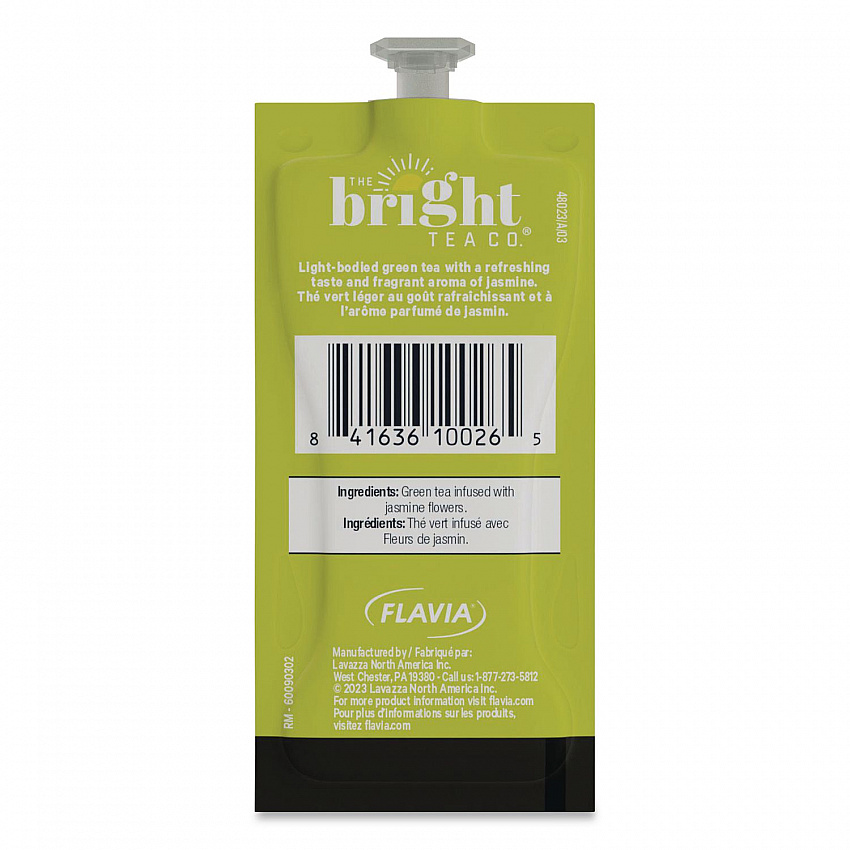The Bright Tea Co. Green with Jasmine Tea Freshpack, 100/Carton (48023)