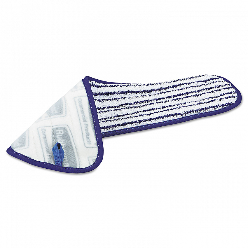 Microfiber Finish Pad, 18 x 5.5, Blue/White, 6/Box (Q800WHI)