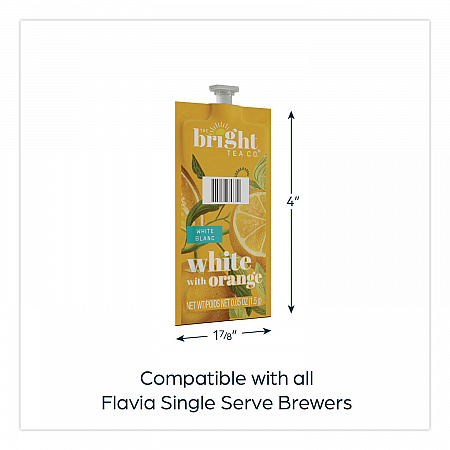The Bright Tea Co. White with Orange Tea Freshpack, 100/Carton (48024)