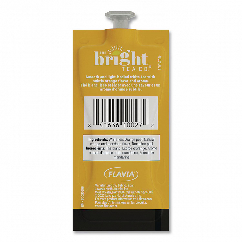 The Bright Tea Co. White with Orange Tea Freshpack, 100/Carton (48024)