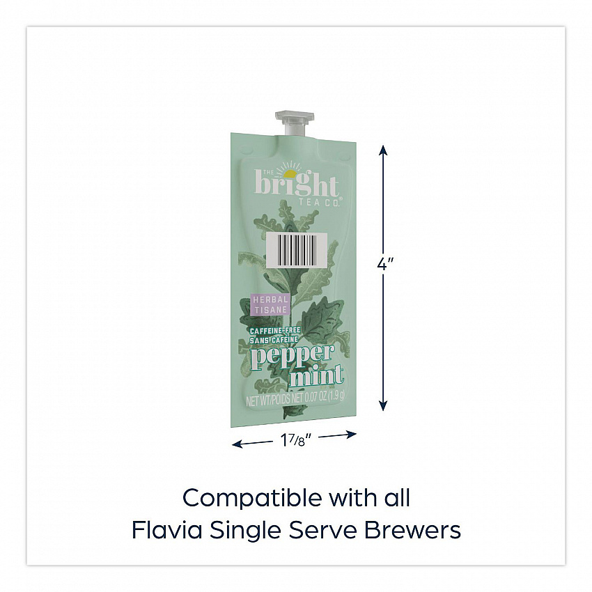 The Bright Tea Co. Peppermint Herbal Tea Freshpack, 100/Carton (48025)