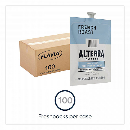 Alterra French Roast Coffee Freshpack, 100/Carton (48010)