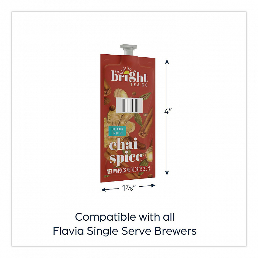 The Bright Tea Co. Chai Spice Black Tea Freshpack, 100/Carton (48021)