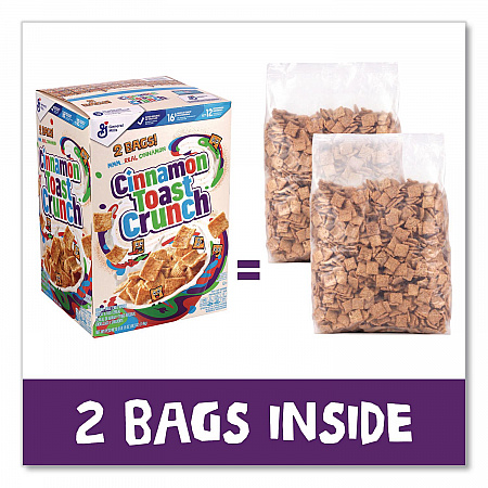 Cereal, Cinnamon, 2 Bags/Box, 49.5 oz Box (22002621)