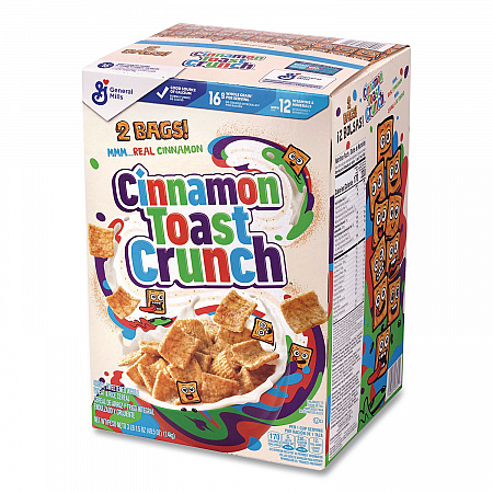 Cereal, Cinnamon, 2 Bags/Box, 49.5 oz Box (22002621)