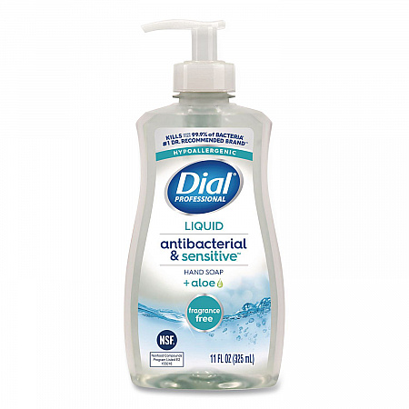 Antibacterial and Sensitive Fragrance-Free Liquid Hand Soap, Unscented, 11 oz, 12/Carton (35476)