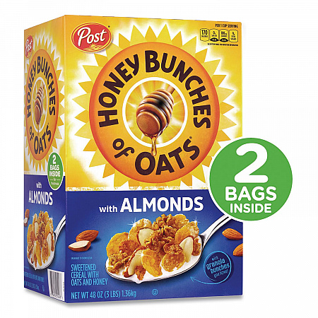 Honey Bunches of Oats with Almonds, 2 Bags/Box, 48 oz Box (22002622)