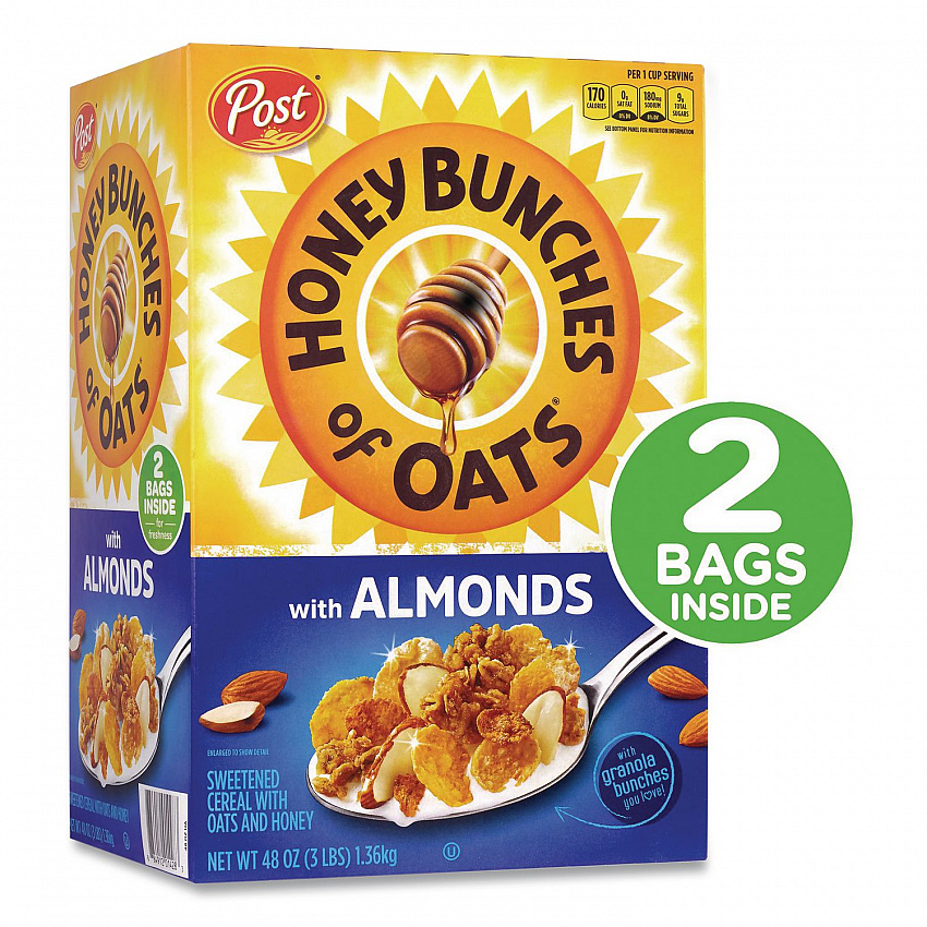 Honey Bunches of Oats with Almonds, 2 Bags/Box, 48 oz Box (22002622)
