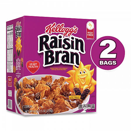 Raisin Bran Cereal, 2 Bags/Box, 76.5 oz Box (22002624)