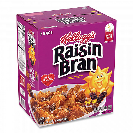 Raisin Bran Cereal, 2 Bags/Box, 76.5 oz Box (22002624)