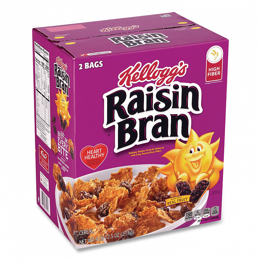 Raisin Bran Cereal, 2 Bags/Box, 76.5 oz Box (22002624)