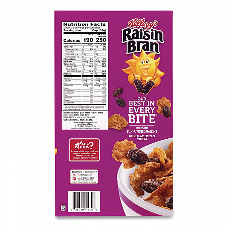 Raisin Bran Cereal, 2 Bags/Box, 76.5 oz Box (22002624)