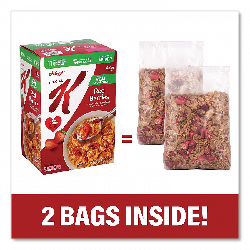 Special K with Berries Cereal, 2 Bags/Box, 43 oz Box (22002625)