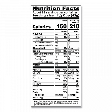 Corn Flakes Cereal,  2 Bags/Box,  43 oz Box (22002626)