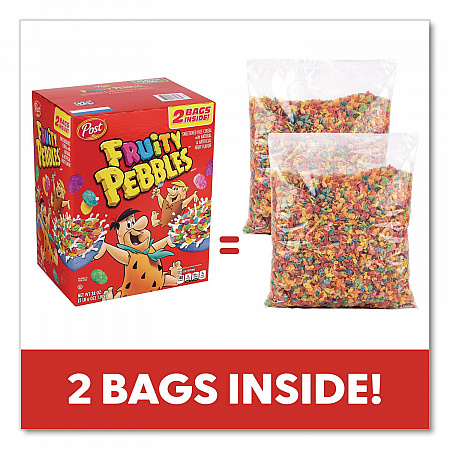 Fruity Pebbles Crispy Rice Cereal, 2 Bags/Box, 38 oz Box (22002627)
