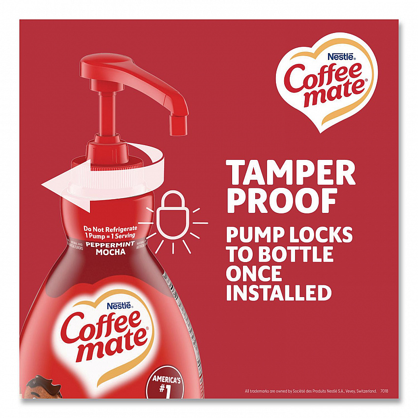 Liquid Creamer, Peppermint Mocha, 1.5 L Pump Bottle, 2/Carton (29600CT)