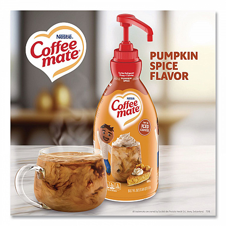 Liquid Coffee Creamer, Pumpkin Spice, 1.5 L Pump Bottle, 2/carton (31460CT)