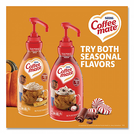 Liquid Coffee Creamer, Pumpkin Spice, 1.5 L Pump Bottle, 2/carton (31460CT)