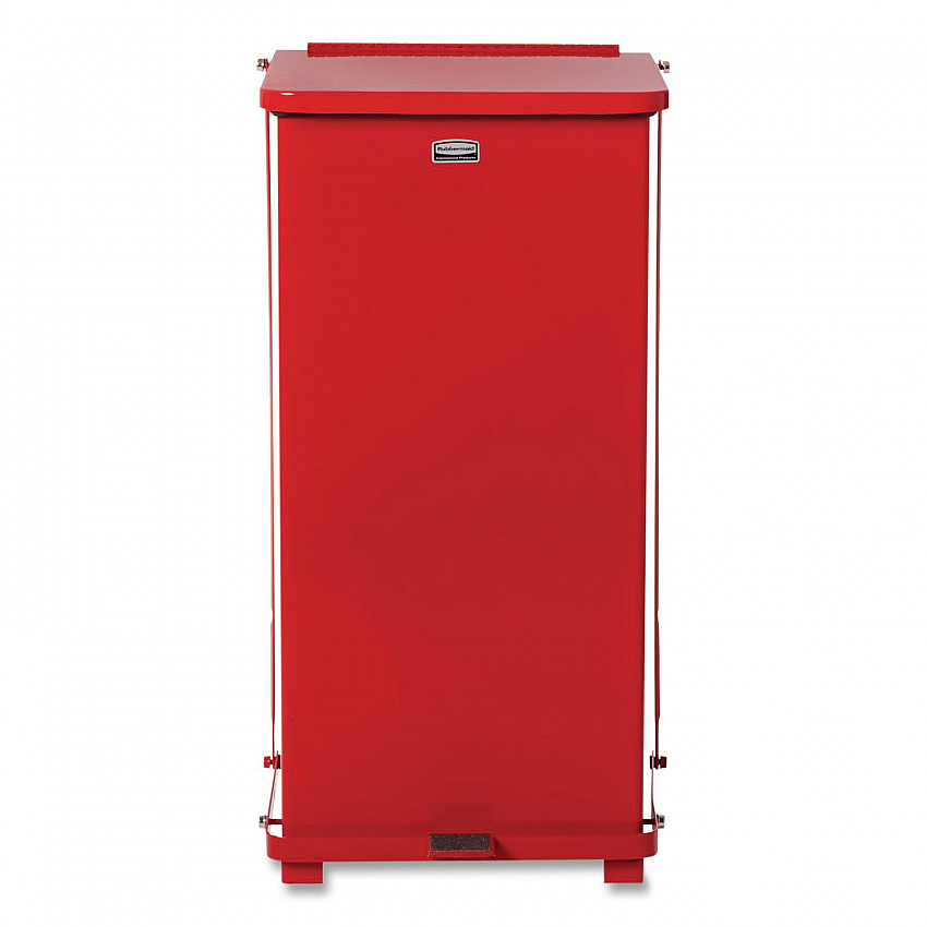 Defenders Heavy-Duty Steel Step Can, 13 gal, Steel, Red (ST24EPLRD)