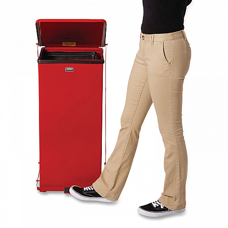 Defenders Heavy-Duty Steel Step Can, 13 gal, Steel, Red (ST24EPLRD)