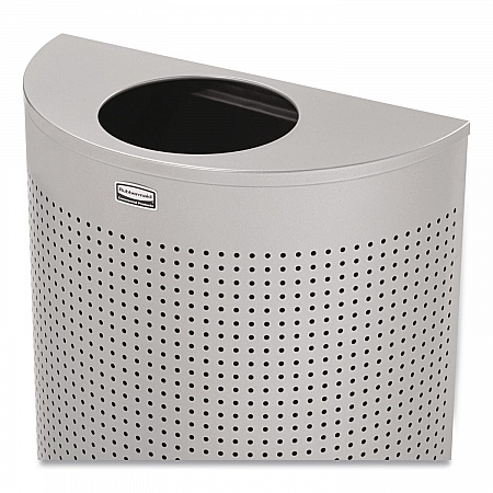 Designer Line Silhouettes Waste Receptacle, 12 gal, Steel, Silver Metallic (SH12EPLSM)