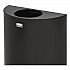 European and Metallic Series Open Top Half-Round Receptacle, 12 gal, Steel, Black/Chrome (SO1220B)