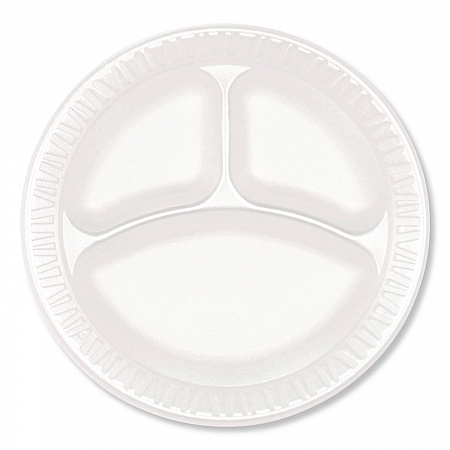 Foam Dinnerware, 3-Compartment Plate, 9