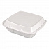 Foam Hinged Lid Container, Secure Two Tab Latch, Poly Bag, 9 x 9 x 3, White, 100/Bag, 2 Bags/Carton (12095)