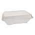 Foam Hinged Lid Container, Secure Two Tab Latch, Poly Bag, 8 x 8.56 x 2.76, White, 100/Sleeve, 2 Sleeves/Bag, 1 Bag/Pack (12091)