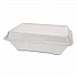Foam Hinged Lid Container Secure One Tab Latch, 3 Compartments, 7.81 x 8.75 x 3.38, White, 100/Sleeve, 2 Sleeves/Bag (12039)