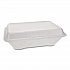 Foam Hinged Lid Container Secure One Tab Latch, 3 Compartments, 7.81 x 8.75 x 3.38, White, 100/Sleeve, 2 Sleeves/Bag (12039)