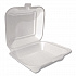 Foam Hinged Lid Container Secure One Tab Latch, 3 Compartments, 7.81 x 8.75 x 3.38, White, 100/Sleeve, 2 Sleeves/Bag (12039)