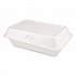 Foam Hinged Lid Container, Secure One Tab Latch, Poly Bag, 7.81 x 8.75 x 3.38, White, 100/Sleeve, 2 Sleeves/Bag, 1 Bag/Pack (12018)