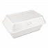 Foam Hinged Lid Container, Secure One Tab Latch, Poly Bag, 7.81 x 8.75 x 3.38, White, 100/Sleeve, 2 Sleeves/Bag, 1 Bag/Pack (12018)