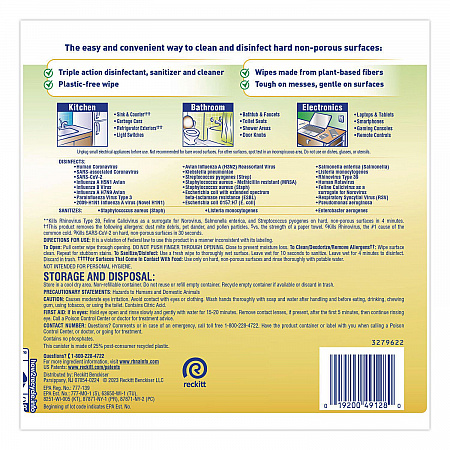 Disinfecting Wipes II Fresh Citrus, 1-Ply, 7 x 7.25, White, 70 Wipes/Canister, 6 Canisters/Carton (49128CT)