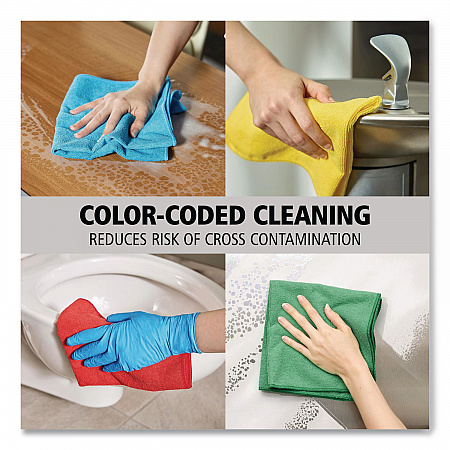 Microfiber Cleaning Cloths, 12 x 12, Red, 24/Pack (1820577)