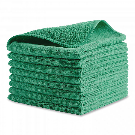 Microfiber Cleaning Cloths, 12 x 12, Green, 24/Pack (1820578)