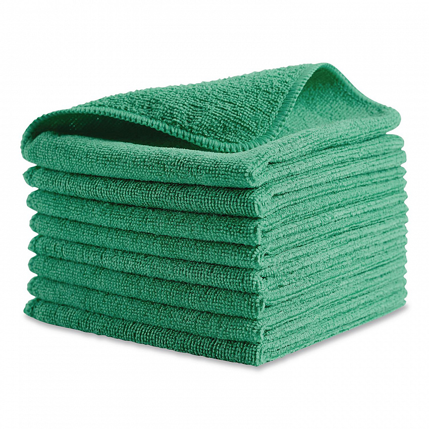 Microfiber Cleaning Cloths, 12 x 12, Green, 24/Pack (1820578)