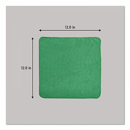 Microfiber Cleaning Cloths, 12 x 12, Green, 24/Pack (1820578)